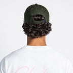 Handwritten Logo wool Baseball Cap In Dark Green (PRE ORDER)