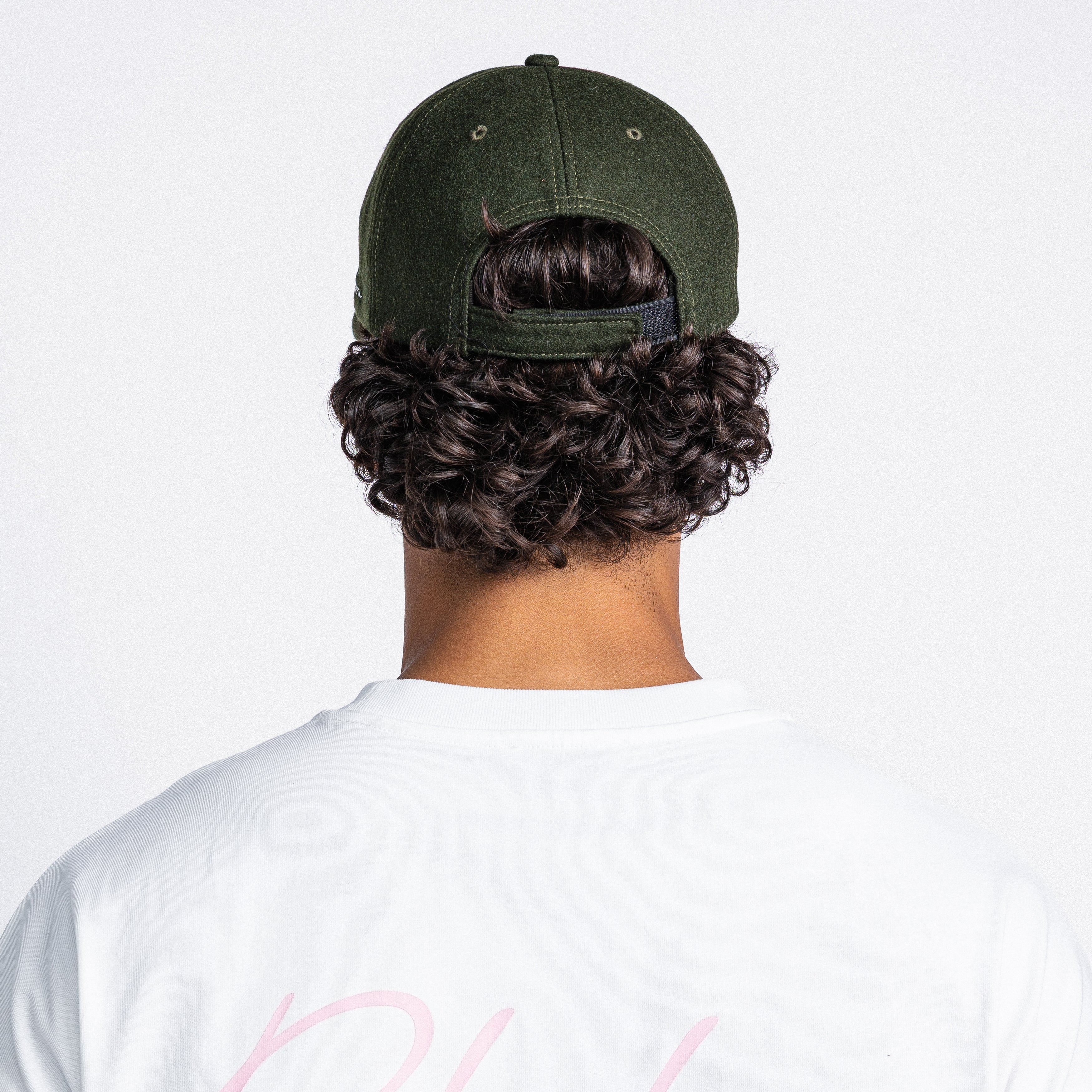 Handwritten Logo wool Baseball Cap In Dark Green (PRE ORDER)