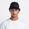 Handwritten Logo Nylon Baseball Cap in Black