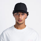 Handwritten Logo Nylon Baseball Cap in Black
