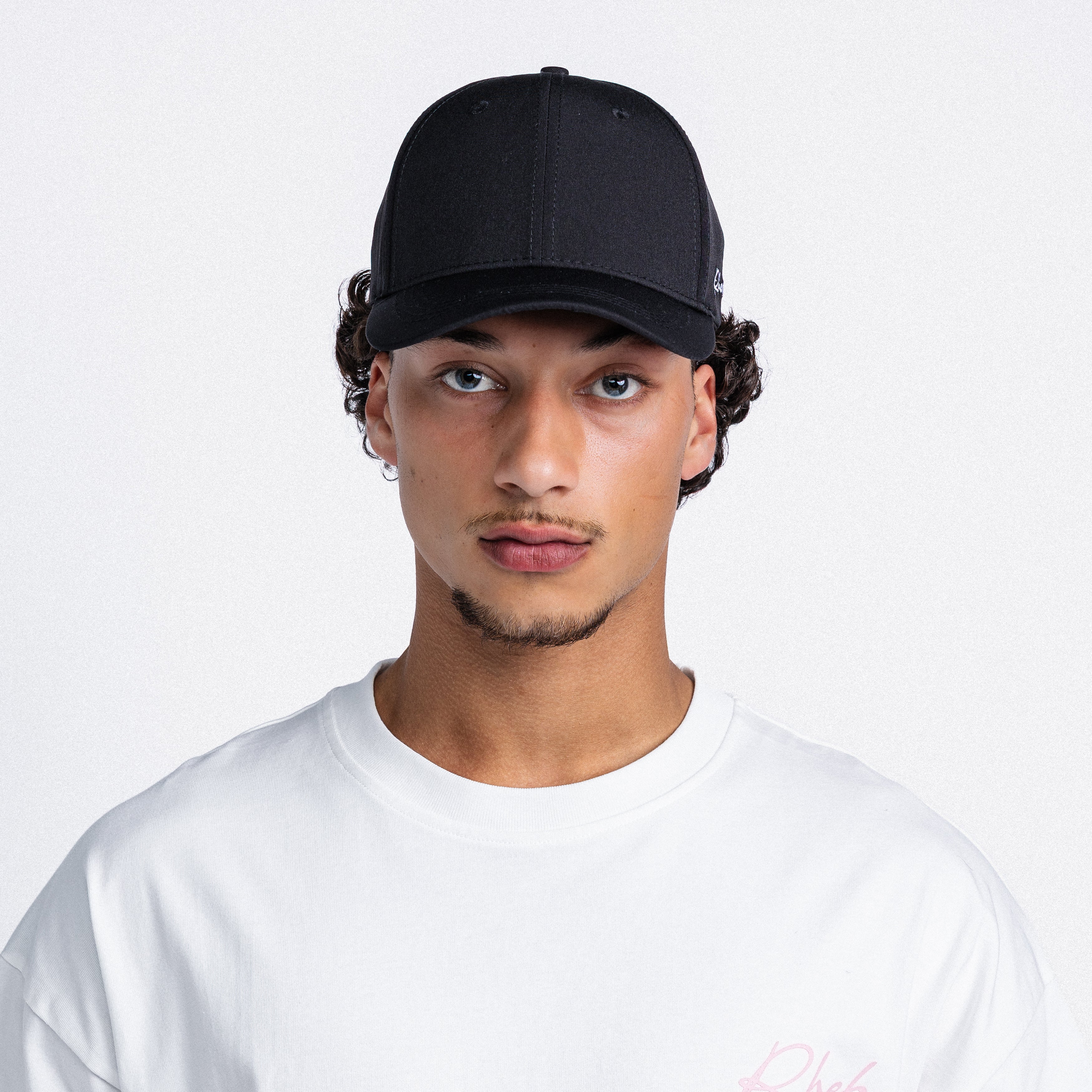 Handwritten Logo Nylon Baseball Cap in Black