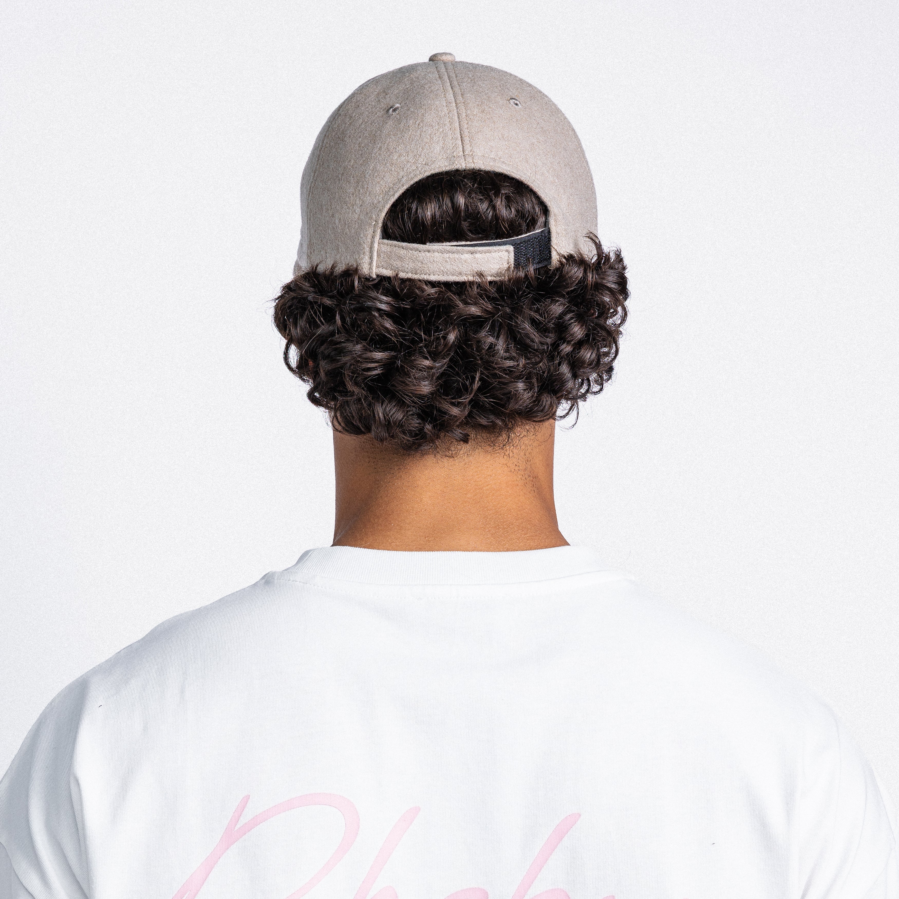 Handwritten Logo Wool Baseball Cap In Sand