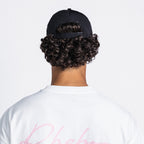 Handwritten Logo Nylon Baseball Cap in Black