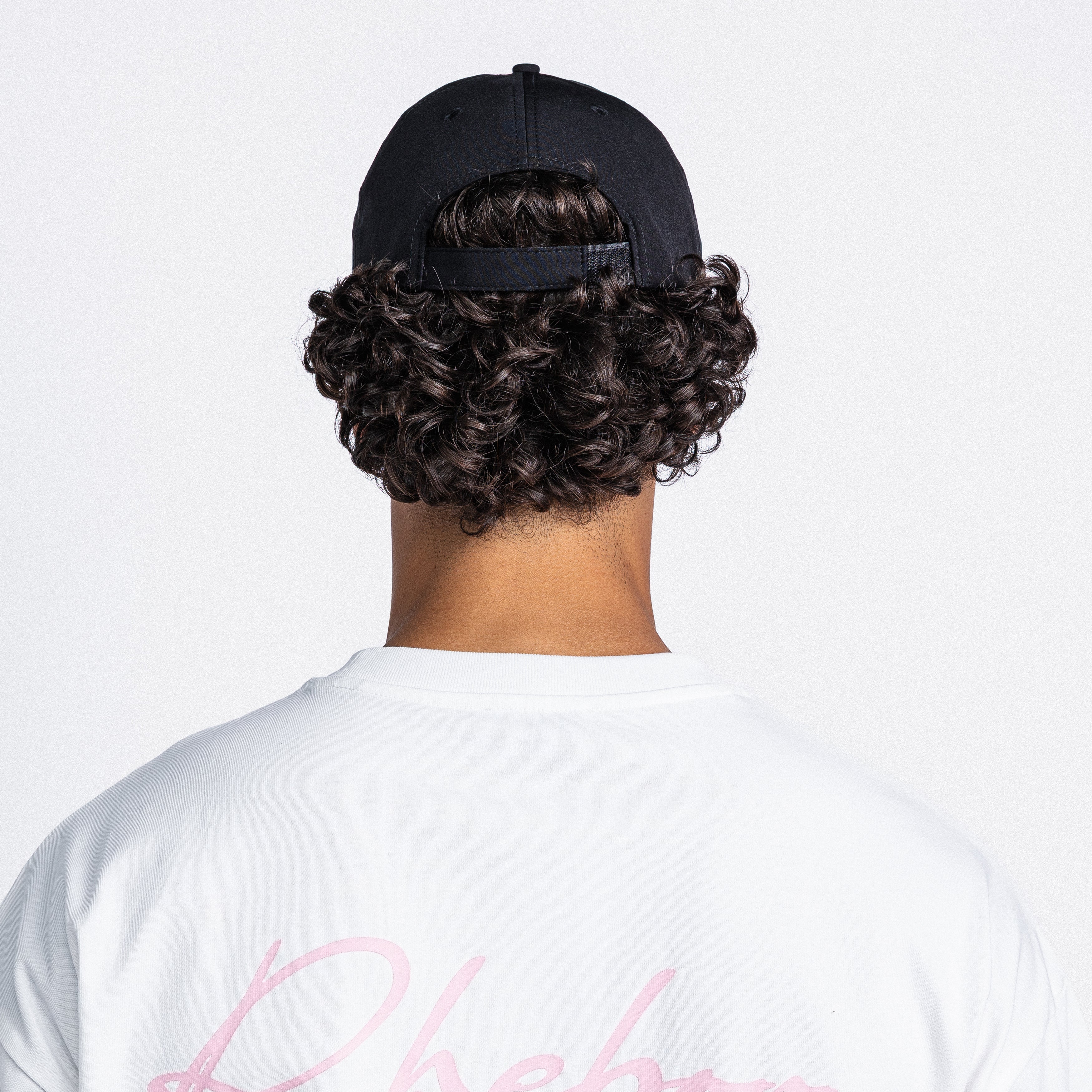Handwritten Logo Nylon Baseball Cap in Black