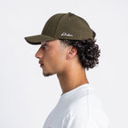 Handwritten Logo Nylon Baseball Cap in Army Green (PRE ORDER)