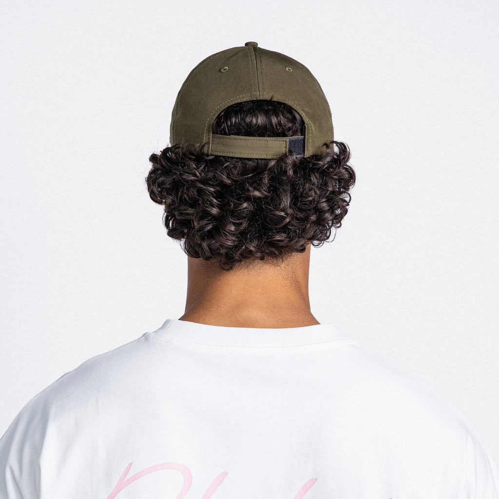 Handwritten Logo Nylon Baseball Cap in Army Green (PRE ORDER)