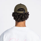 Handwritten Logo Nylon Baseball Cap in Army Green (PRE ORDER)