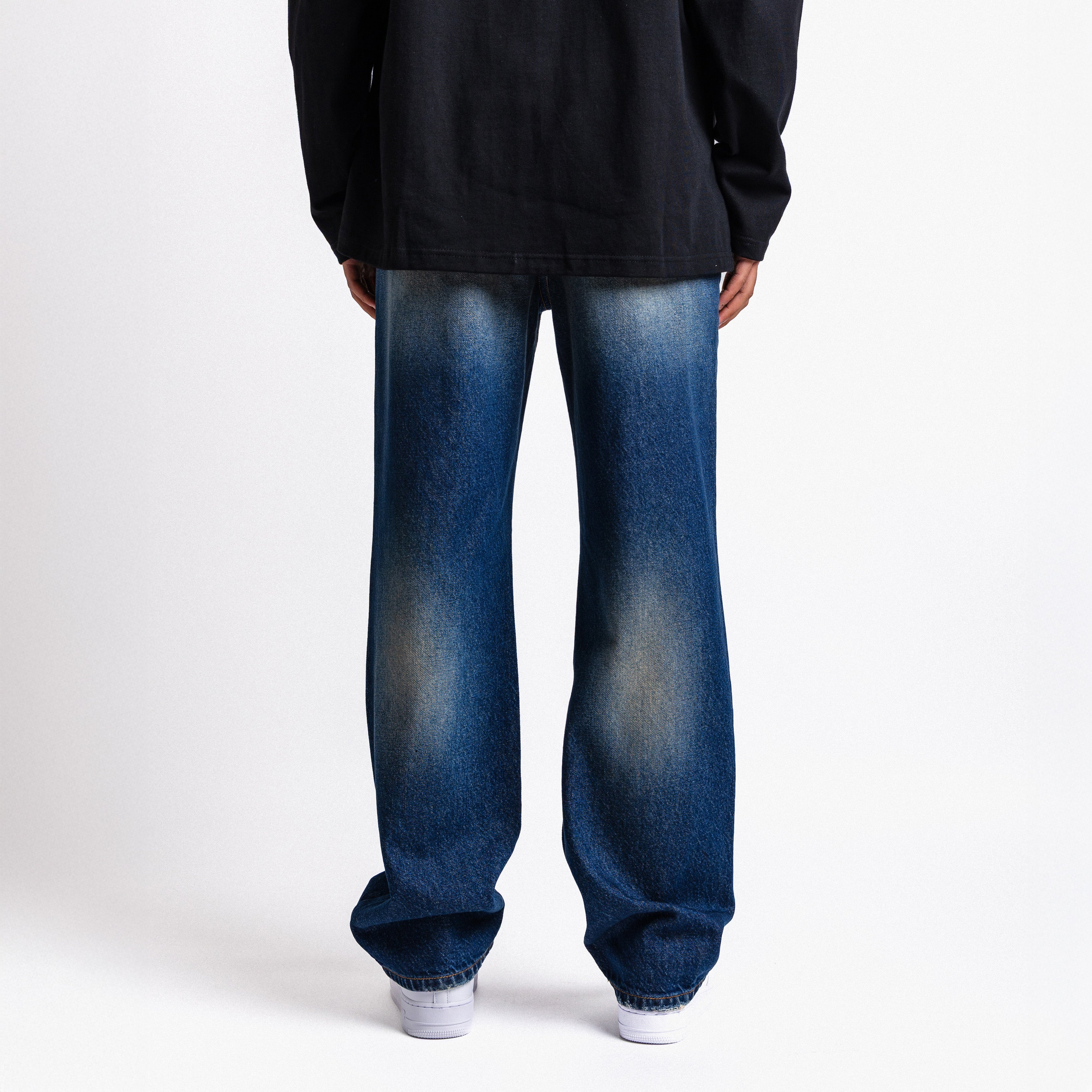 Sand Washed Straight Leg Jeans