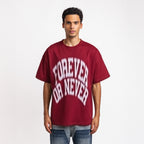 BLURRY FOREVER OR NEVER TEE BURGUNDY - WHITE