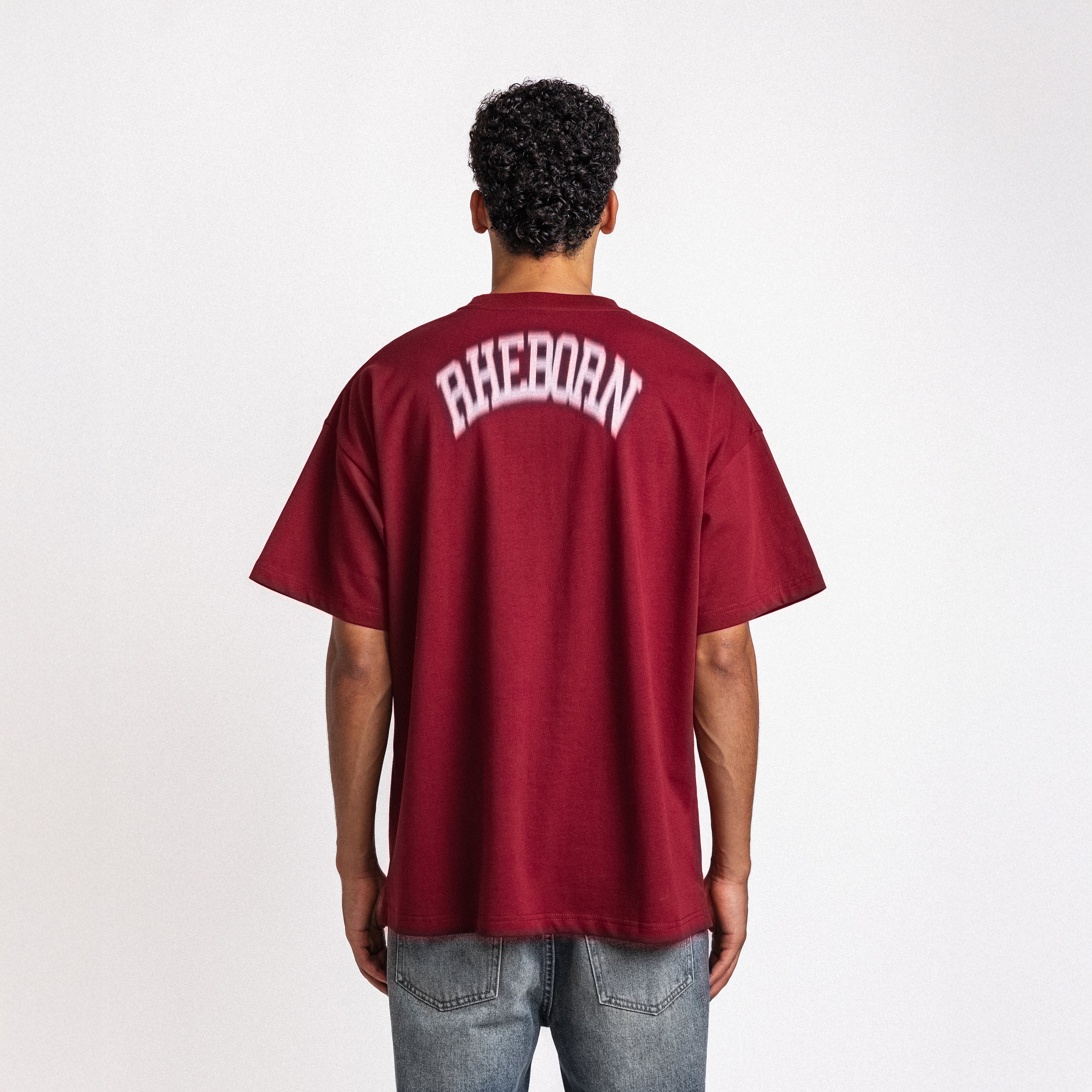 Blurry Forever Or Never Tee Burgundy - White