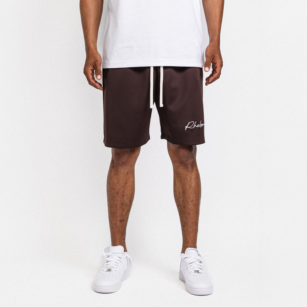 Handwritten Logo Short Chocolate Brown