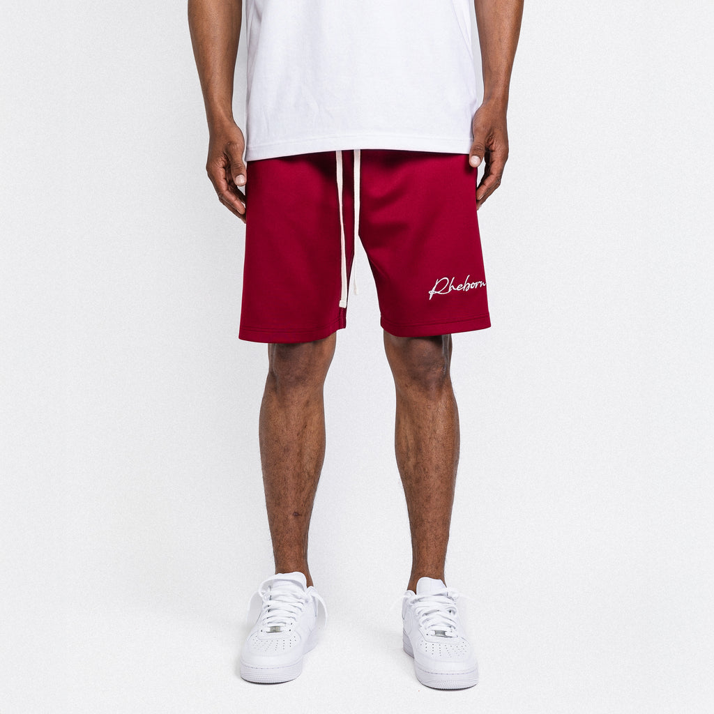 Handwritten Logo Short Burgundy