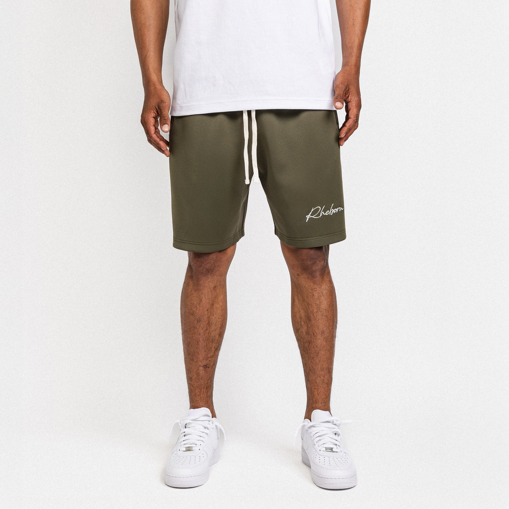 Handwritten Logo Short Army Green