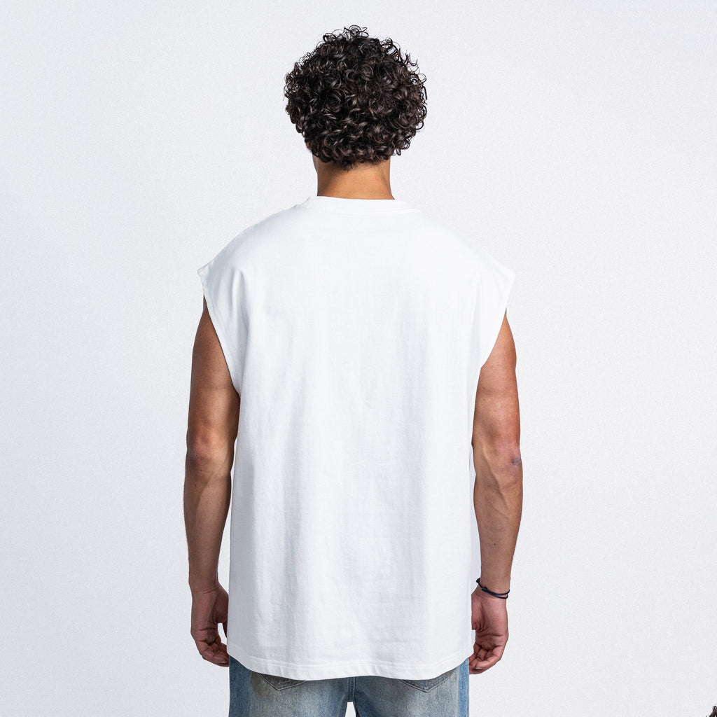 I Need A Hug Sleeveless Tee White