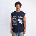 Multi Logo Sleeveless Tee Navy