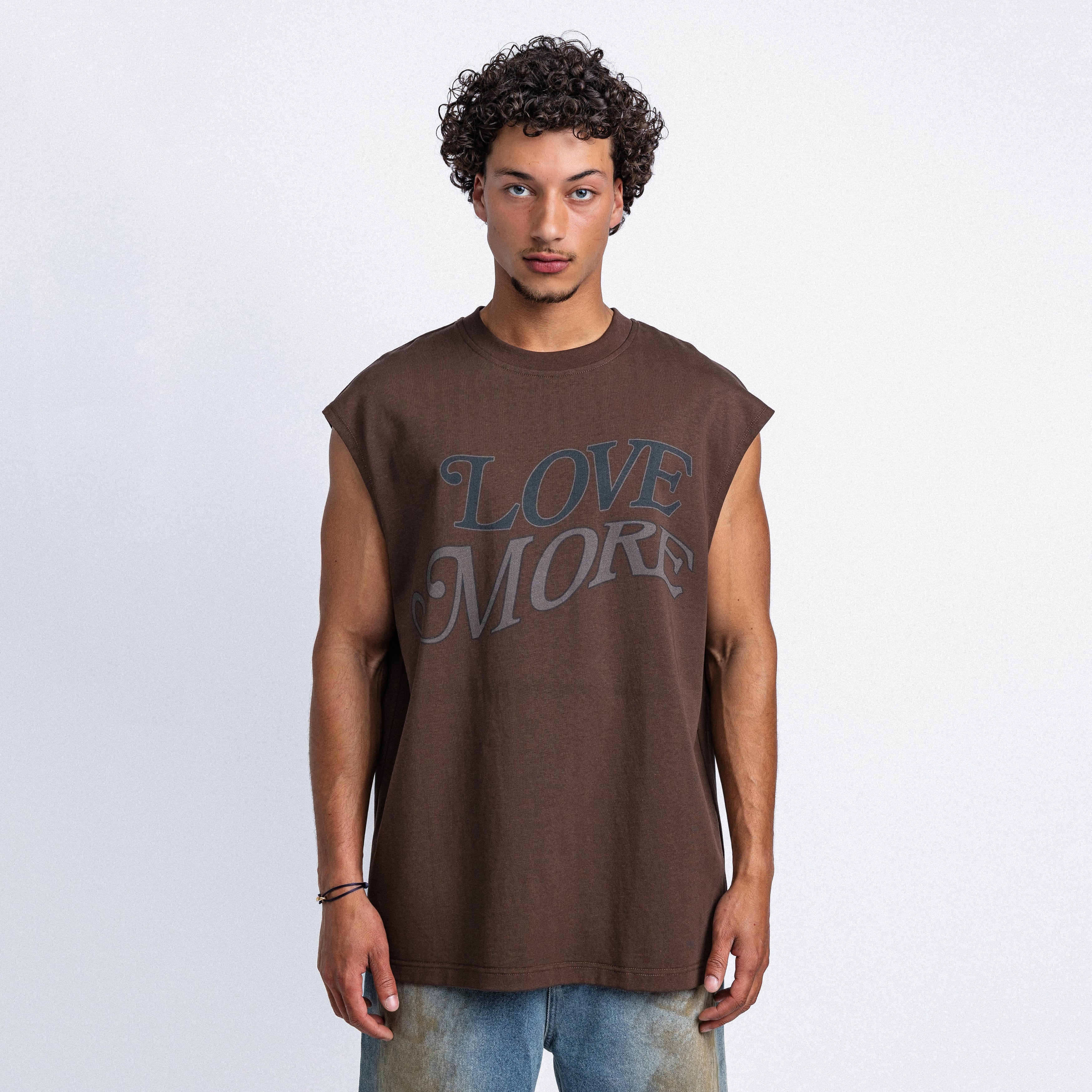 Love More Sleeveless Tee Dark Brown (PRE ORDER)