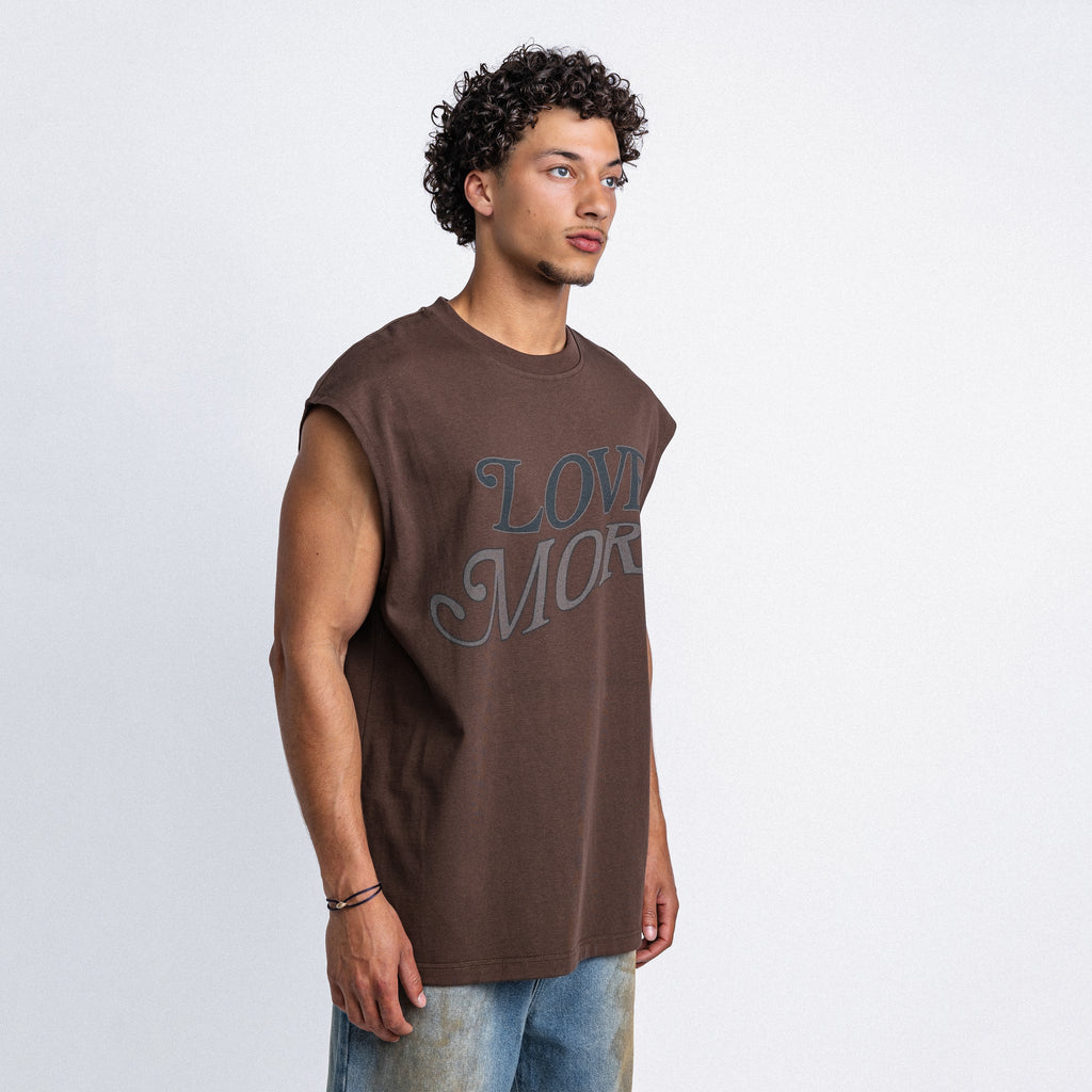 Love More Sleeveless Tee Dark Brown (PRE ORDER)