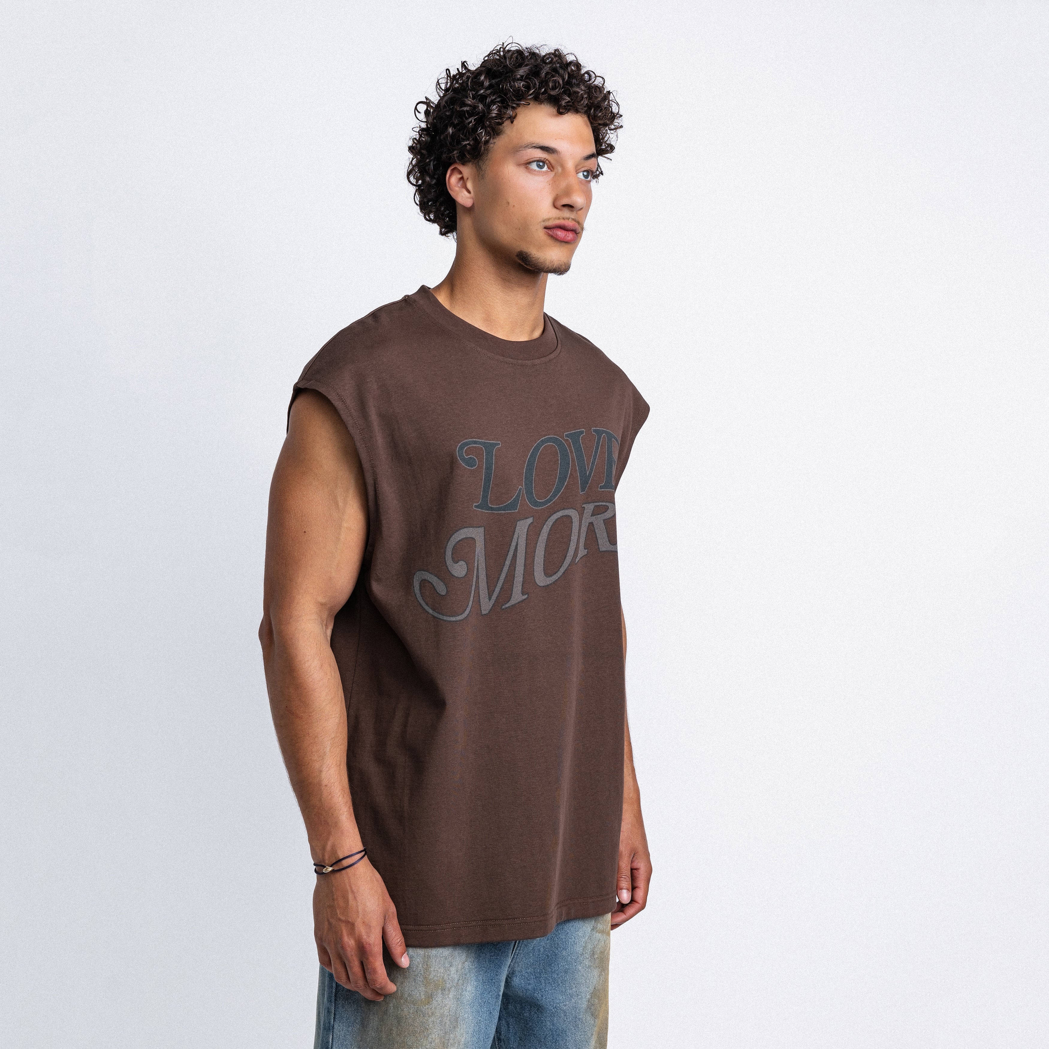 Love More Sleeveless Tee Dark Brown (PRE ORDER)