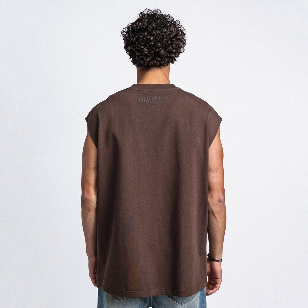 Love More Sleeveless Tee Dark Brown (PRE ORDER)