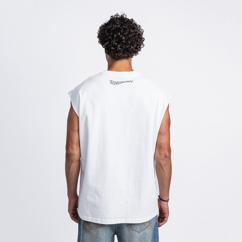 Love More Sleeveless Tee White