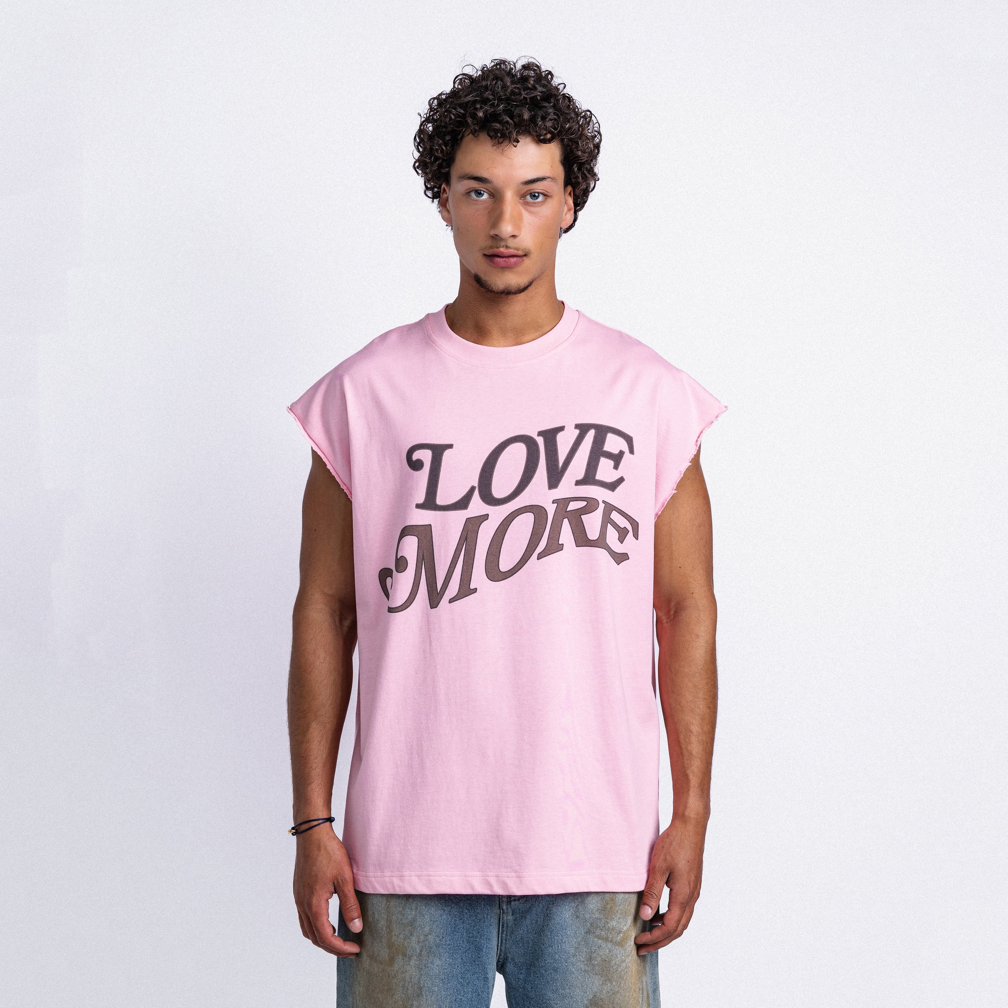 Love More Sleeveless Tee Pink