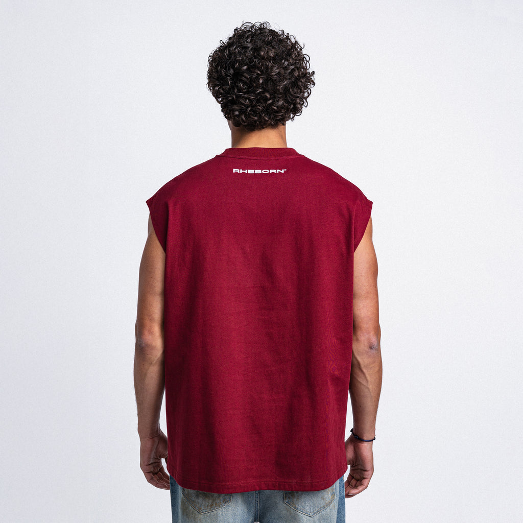 I Only Date Models Sleeveless Tee Burgundy