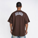 Blurry Forever Or Never Tee Dark Brown - White