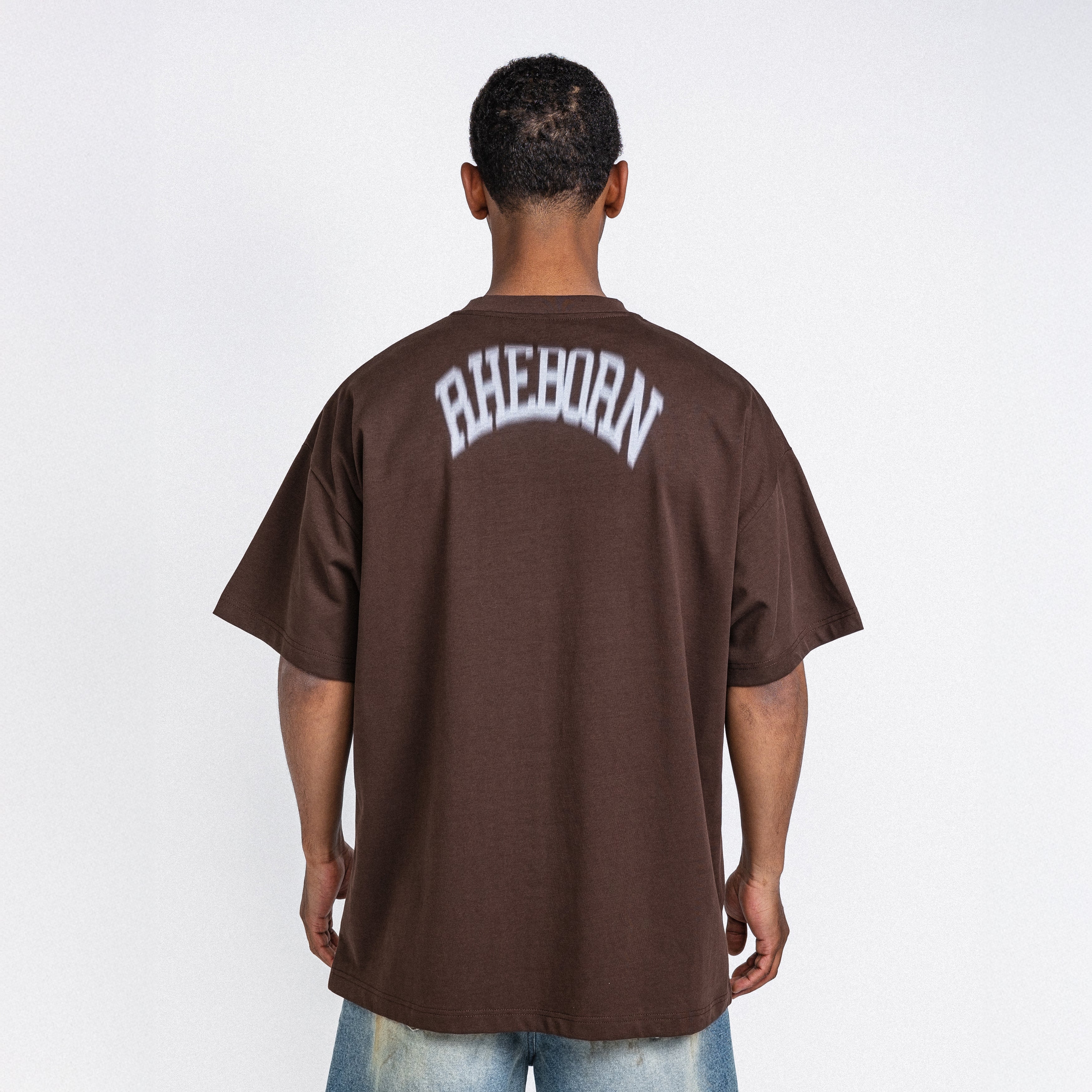 Blurry Forever Or Never Tee Dark Brown - White