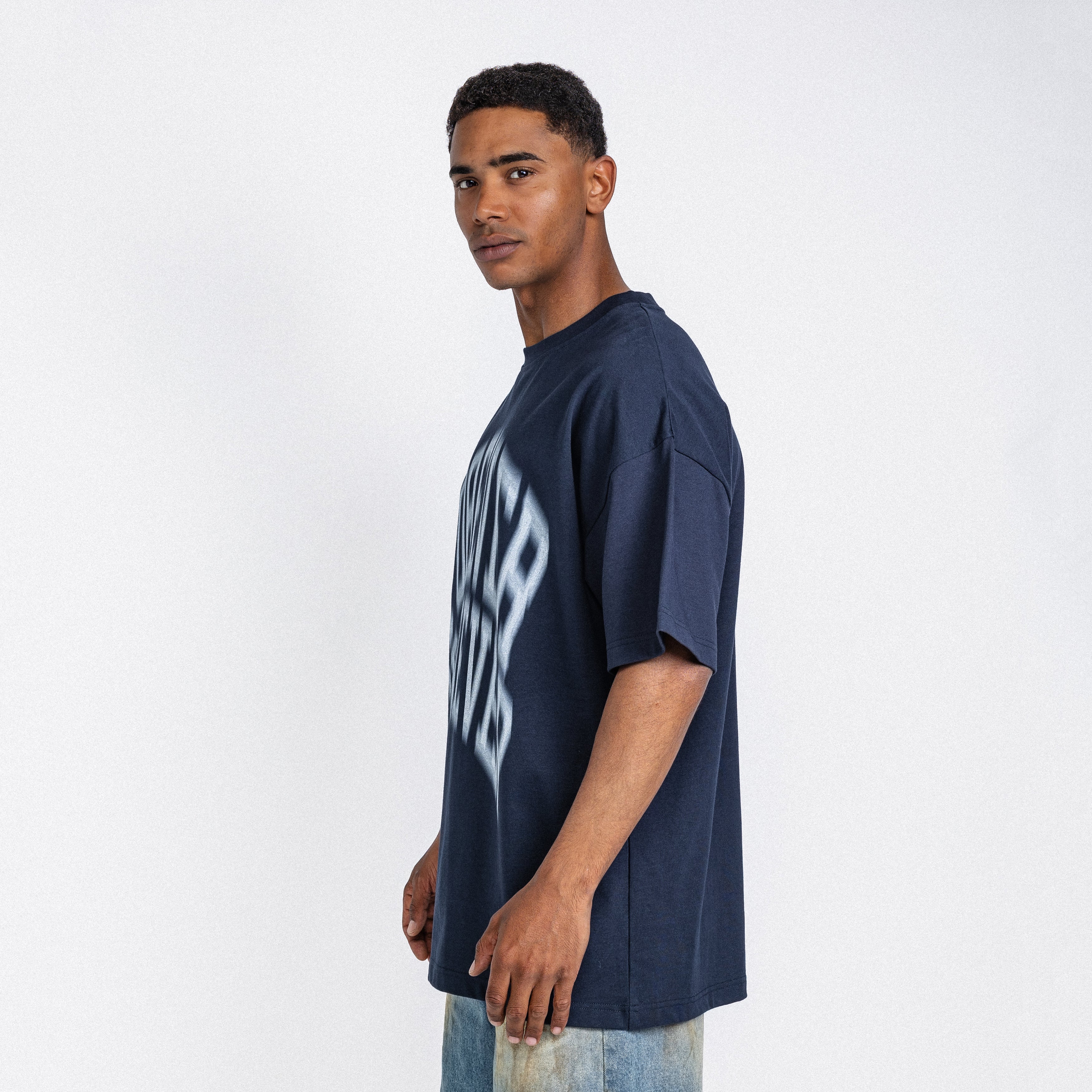 Blurry Forever Or Never Tee Navy - White