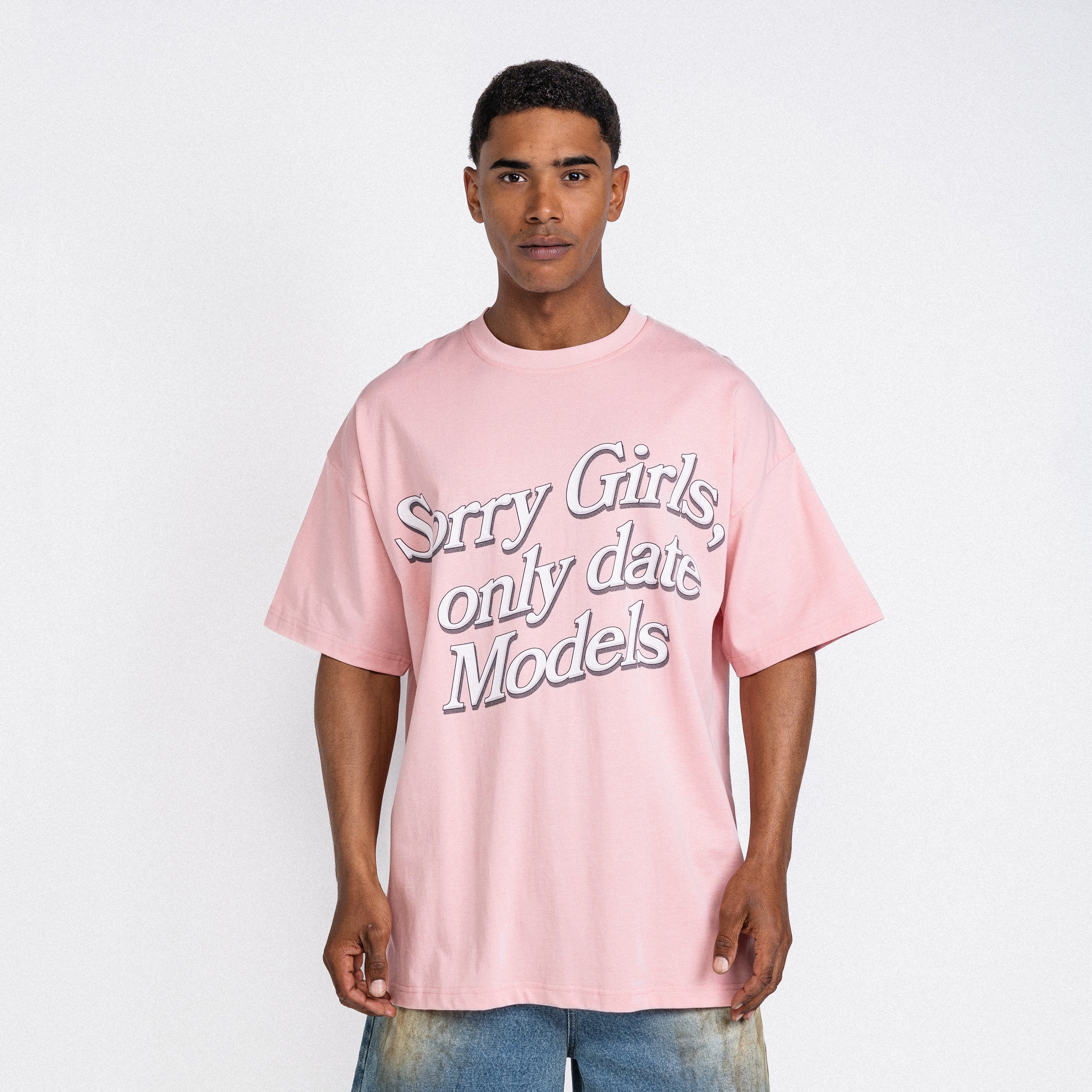 I Only Date Models Tee Pink