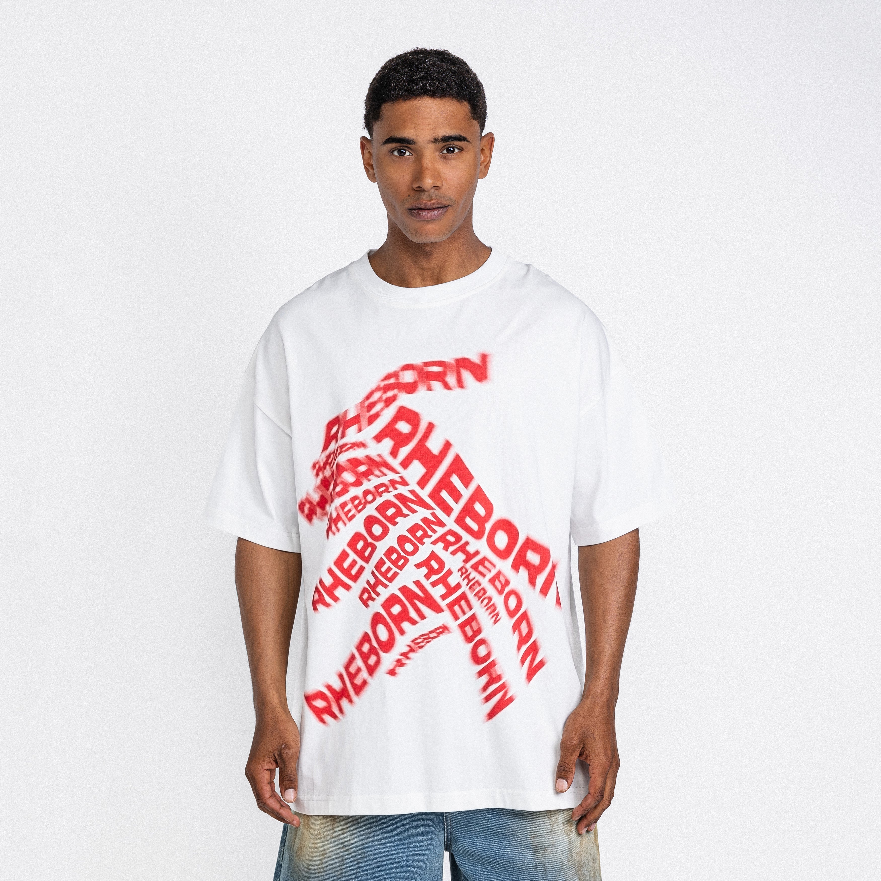 Blurry Multi Logo Tee White