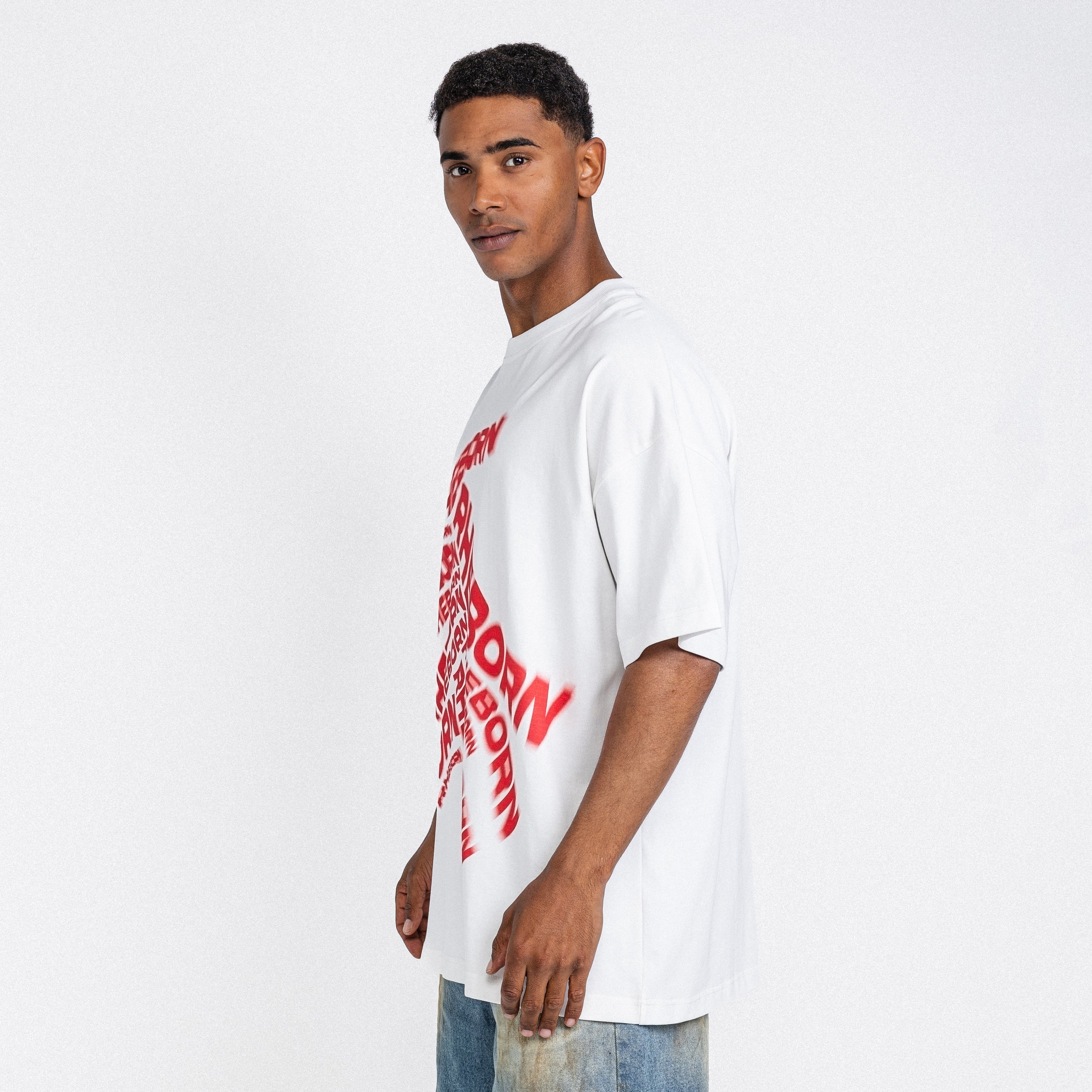 Blurry Multi Logo Tee White
