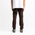 RAINCOAT FABRIC CARGO PANTS DARK BROWN