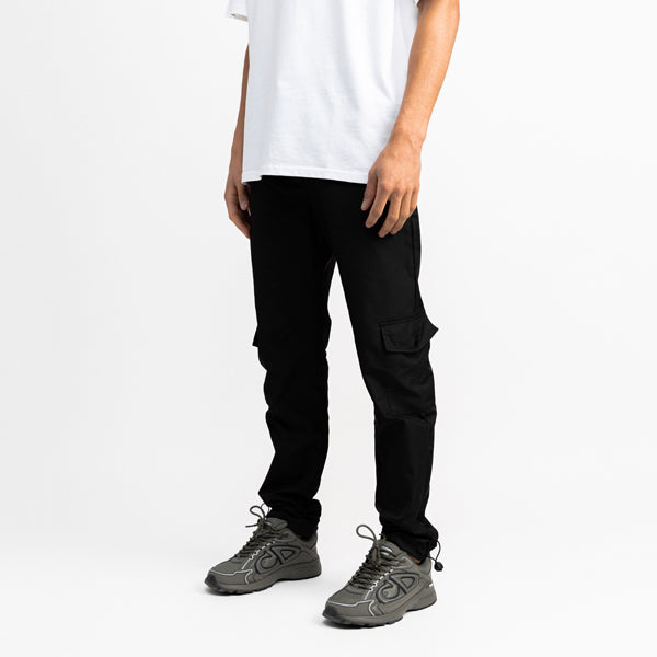 Raincoat Fabric Cargo Pants Black