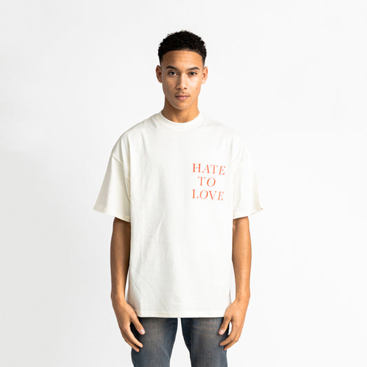 Hate To Love Tee Off White