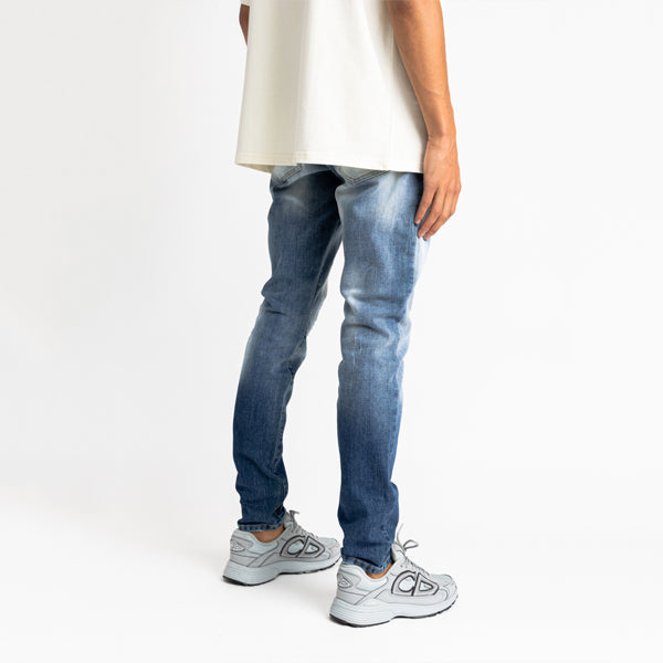 Navy Bleached Washed Jeans