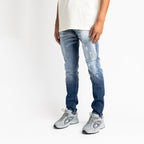Navy Bleached Washed Jeans