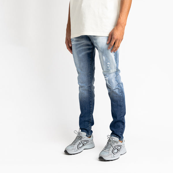 Navy Bleached Washed Jeans