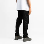 Raincoat Fabric Cargo Pants Black