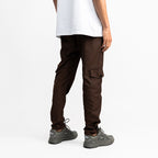 RAINCOAT FABRIC CARGO PANTS DARK BROWN